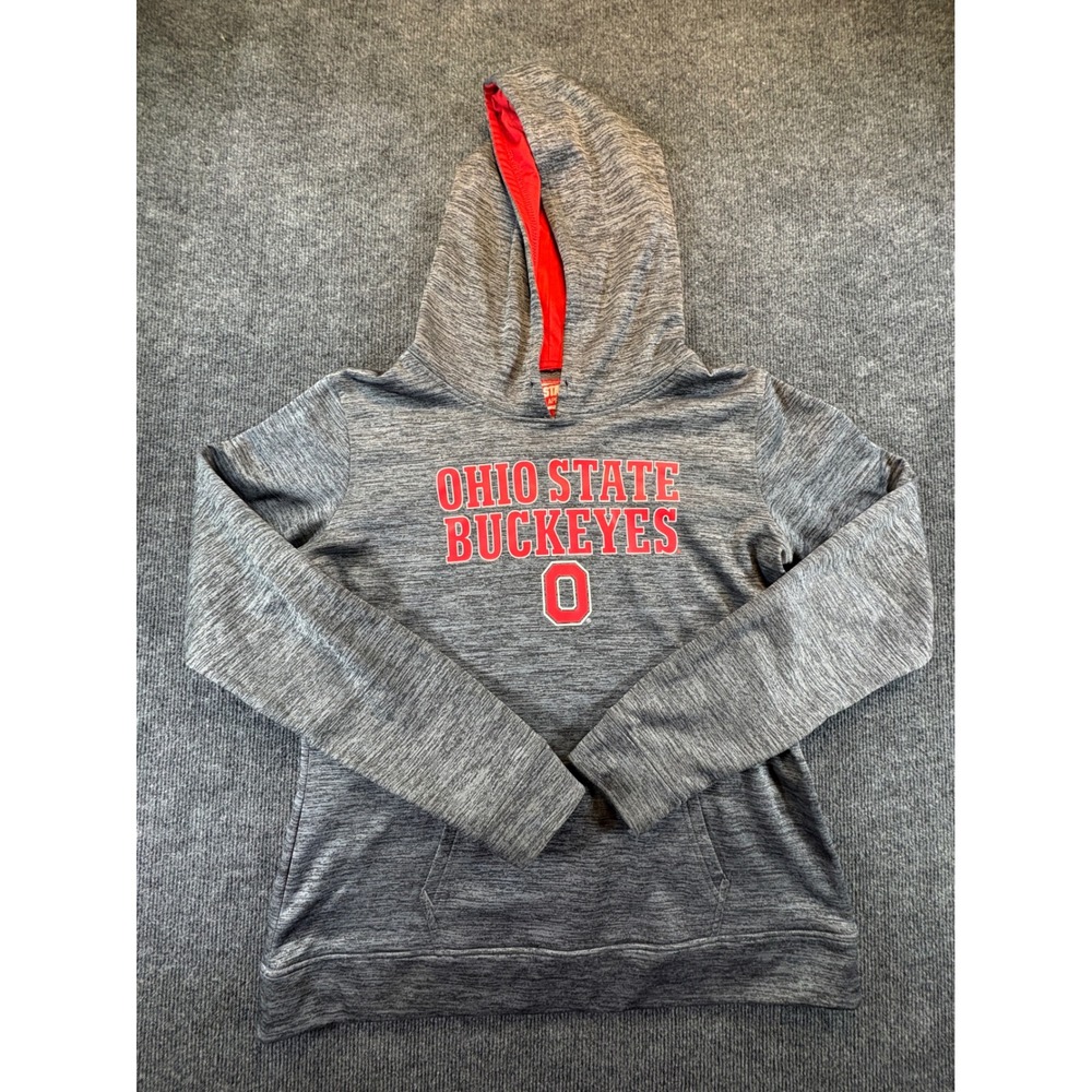 Ohio State Buckeyes Hoodie Mens XL Gray Red Heather Space Dye Pullover NCAA